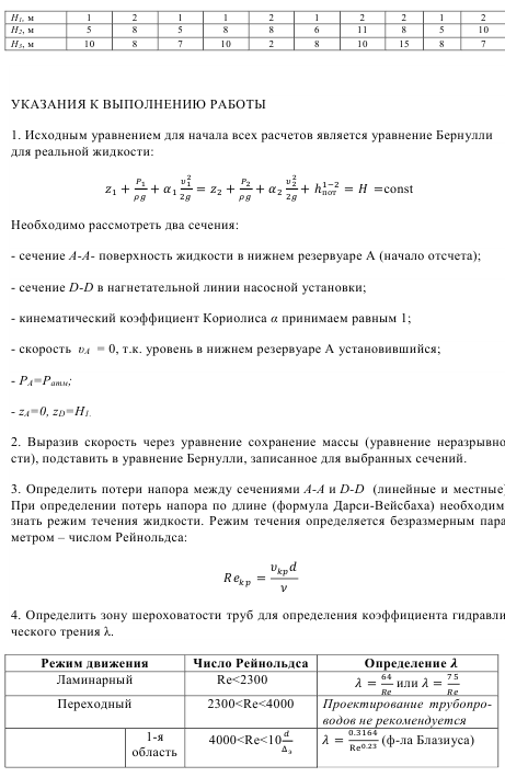 Курсовая работа по гидромеханике