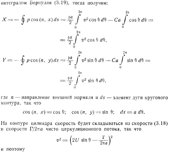 безвихревого движения вне круга