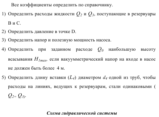 Гидравлический расчет системы с ответвлениями