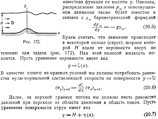 Волны в сжимаемой жидкости Обтекание воздухом горного хребта