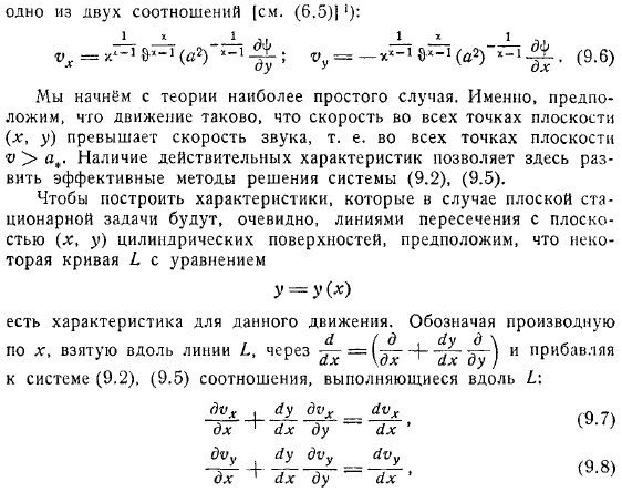 Плоские вихревые движения со сверхзвуковыми скоростями Характеристики Угол Маха