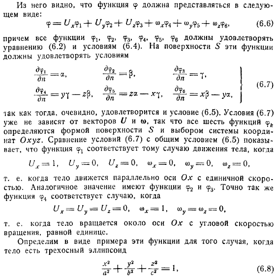 Движение твердого тела в безграничной жидкости