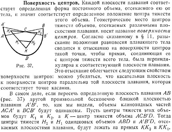 Поверхность центров