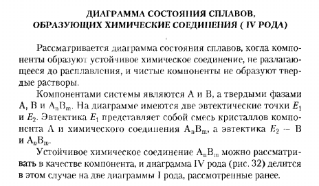 ДИАГРАММА СОСТОЯНИЯ СПЛАВОВ, ОБРАЗУЮЩИХ ХИМИЧЕСКИЕ СОЕДИНЕНИЯ ( IV РОДА)