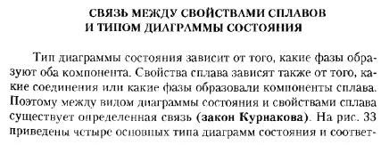 Связь между свойствами сплавов и типом диаграммы состояния