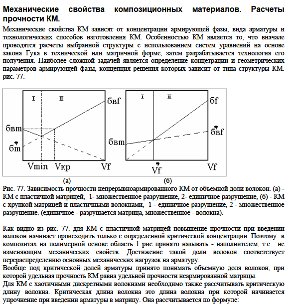 Механические свойства композиционных материалов. Расчеты прочности КМ