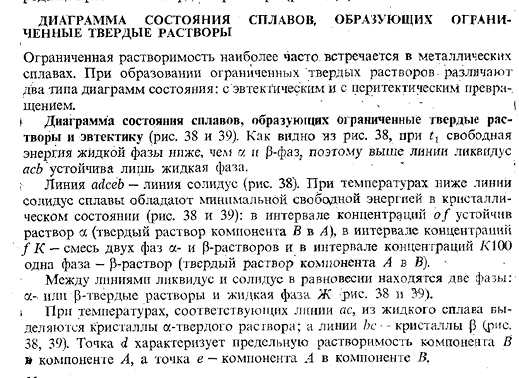 Диаграмма состояния сплавов, образующих ограни­ченные твердые растворы