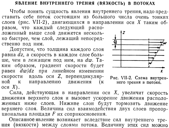 Явление внутреннего трения (вязкость) в потоках.