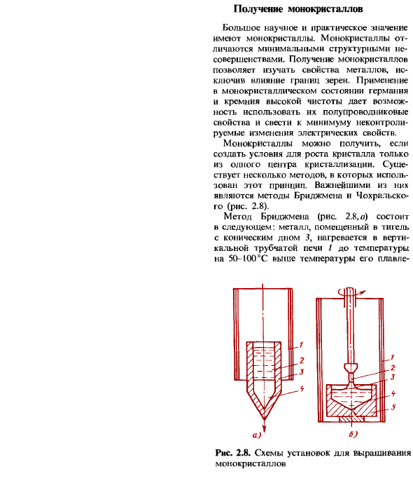 Получение монокристаллов