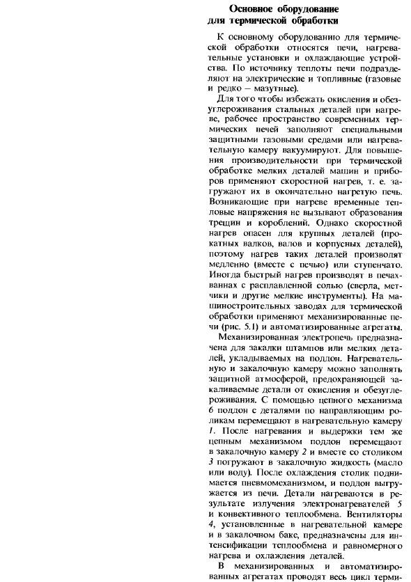 Основное оборудование для термической обработки