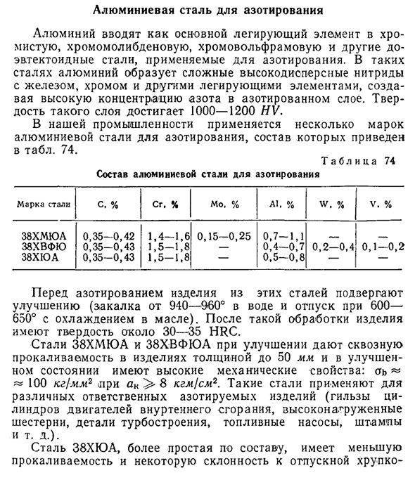 Алюминиевая сталь для азотирования