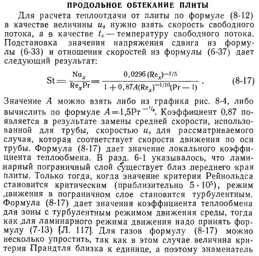 Продольное обтекание плиты