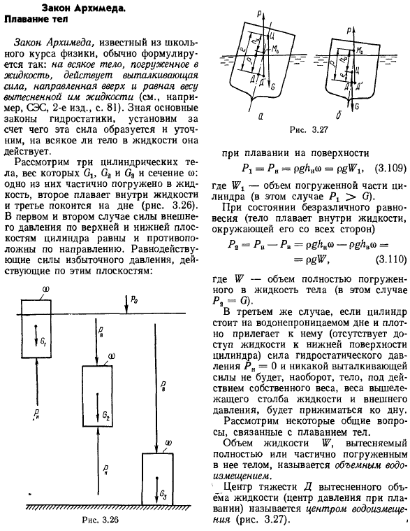 Закон Архимеда. Плавание тел