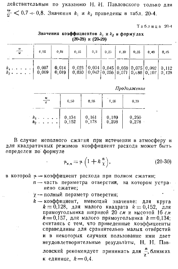 Истечение жидкости из отверстия при постоянном напоре