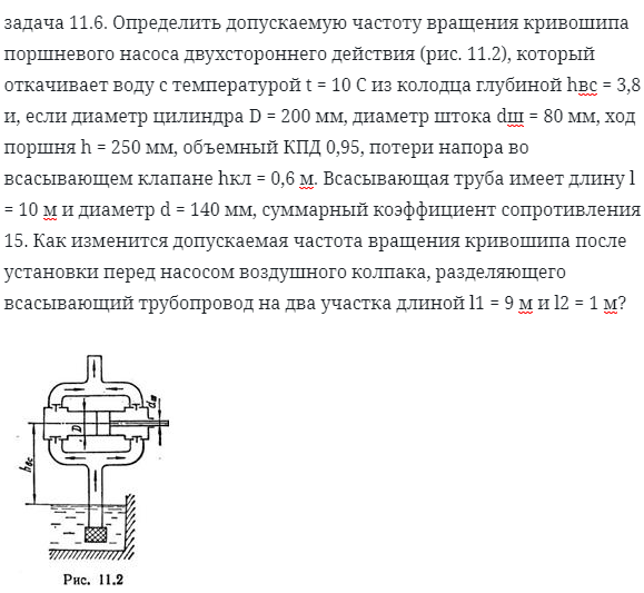 задача 11.6. Определить допускаемую частоту