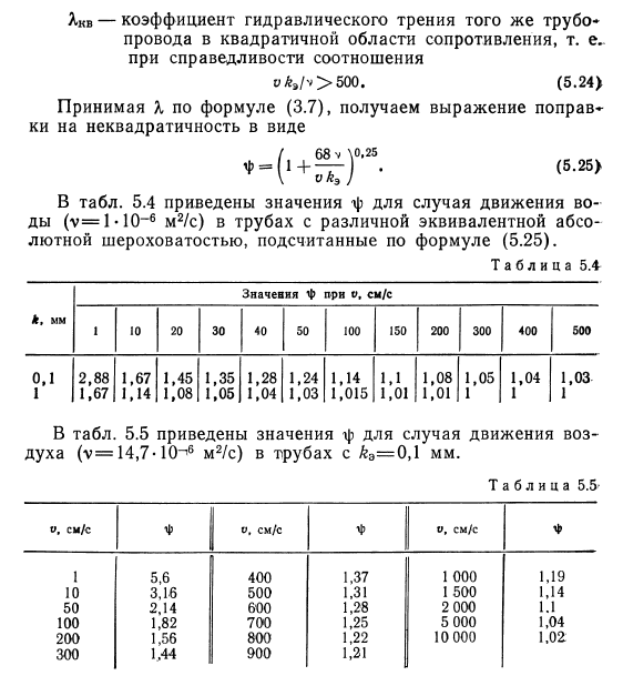 Расчет  длинных  трубопроводов при  неквадратичном  законе  сопротивления