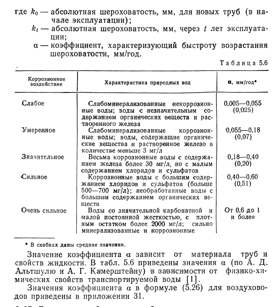 Изменение  пропускной  способности трубопроводов  в  процессе  их  эксплуатации