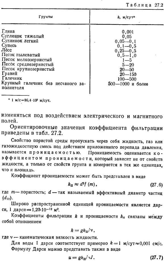 Коэффициент фильтрации.