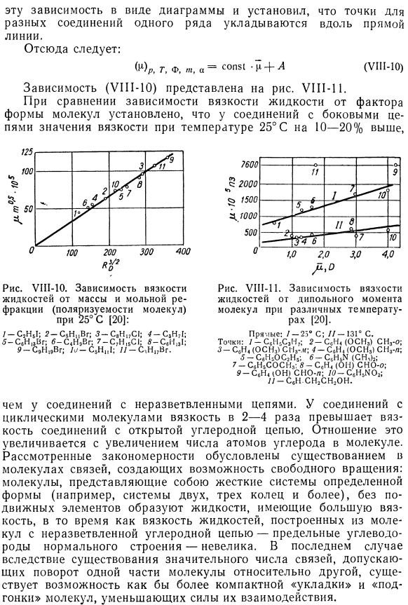 Зависимость вязкости жидкости от свойств молекул