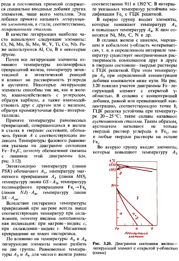 Влияние легирующих элементов на равновесную структуру сталей