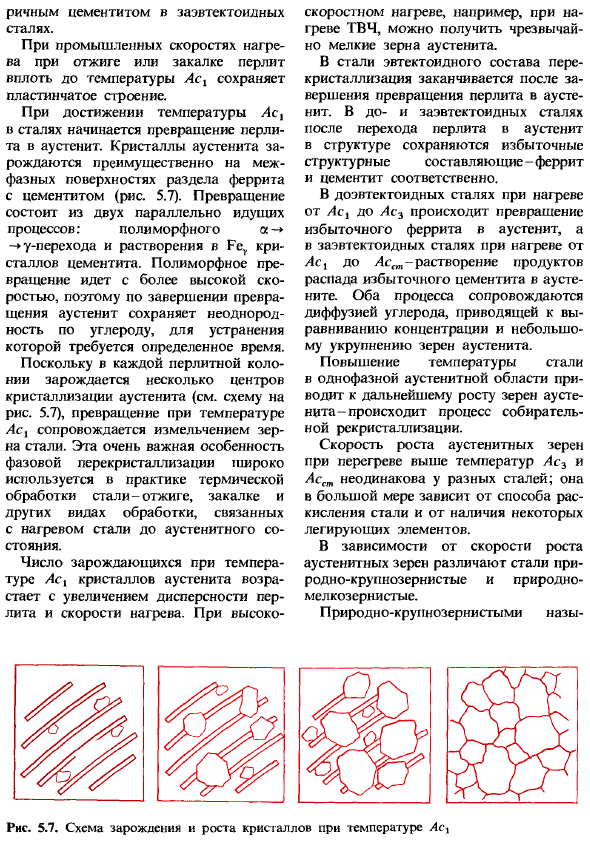 Термическая обработка сталей с эвтектоидным превращением