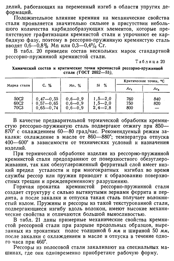 Кремнистая конструкционная и пружинно-рессорная сталь