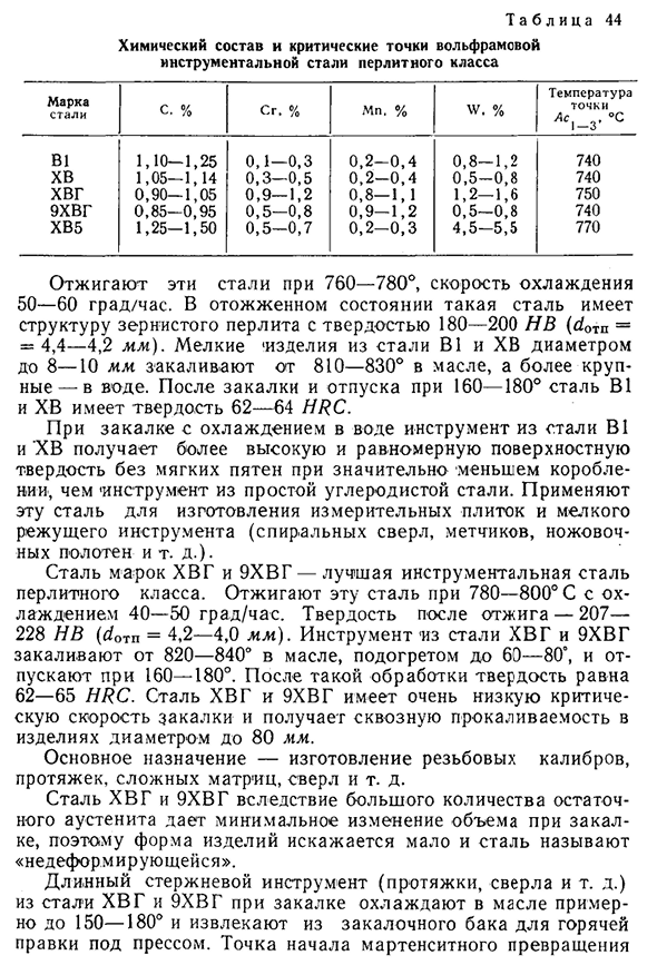 Вольфрамовая инструментальная сталь перлитного класса