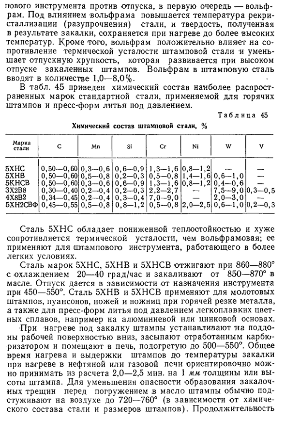 Влияние вольфрама на штамповую сталь