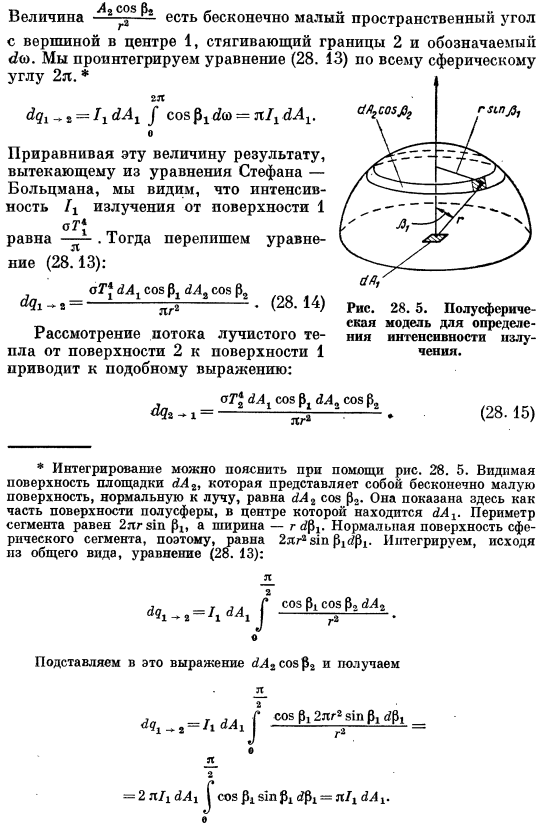 Лучистый теплообмен между черными поверхностями