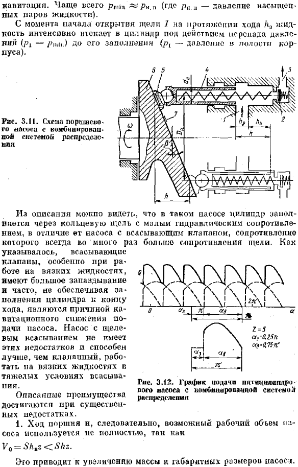 Поршневые иасосы с комбинированной системой распределения