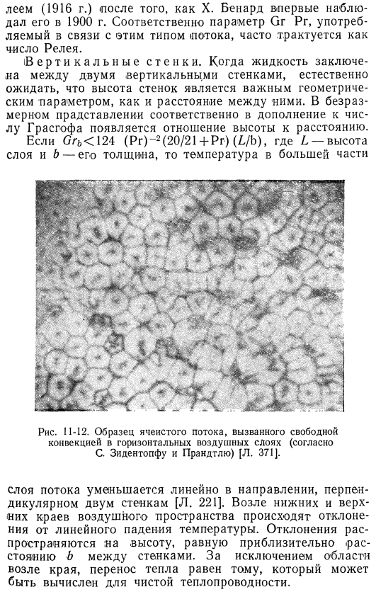 Свободная конвекция в жидкости, заключенной между двумя плоскими стенками