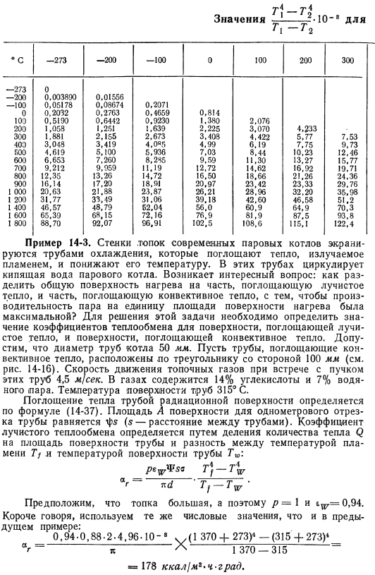 Коэффициент теплообмена при тепловом излучении