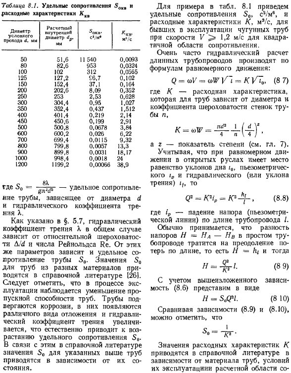 Гидравлический расчет простых длинных трубопроводов