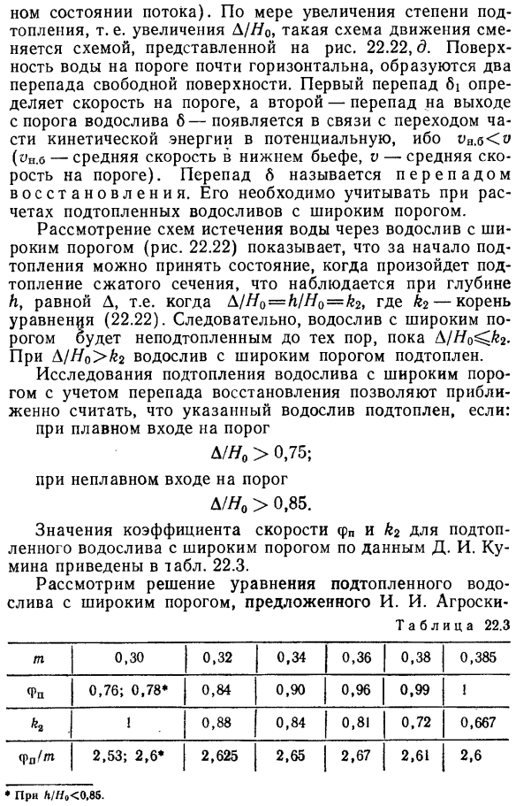 Подтопленный водослив с широким порогом.