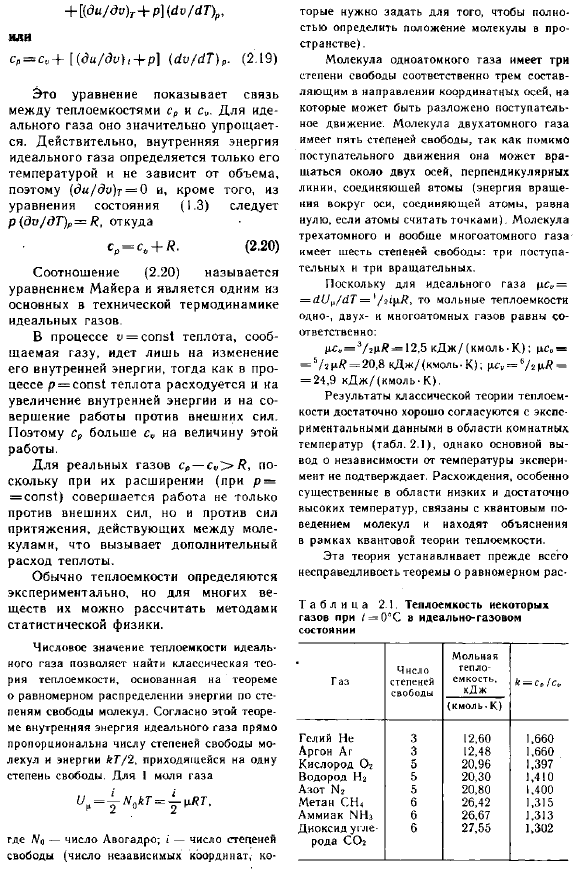 Аналитическое выражение первого закона термодинамики