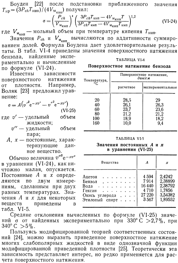 Расчет поверхностного натяжения в зависимости от температуры и давления.