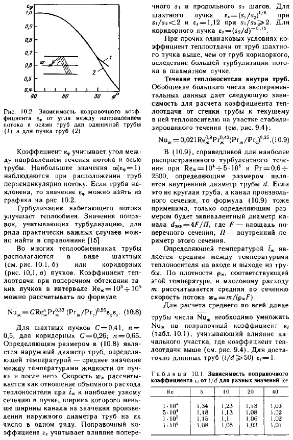 Теплоотдача при вынужденном движении теплоносителя