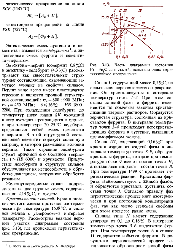 Диаграмма состояния железоуглеродистых сплавов