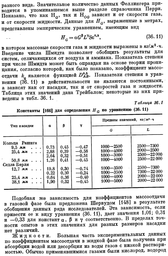 Коэффициент массоотдачи при движении двухфазного потока в слое насадки