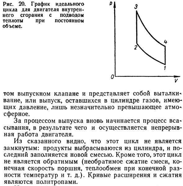 Цикл с подводом теплоты при постоянном 
объеме. В качестве 