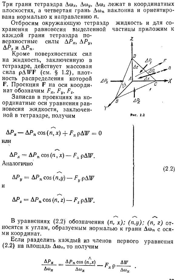 Напряженное состояние покоящейся жидкости. Гидростатическое давление