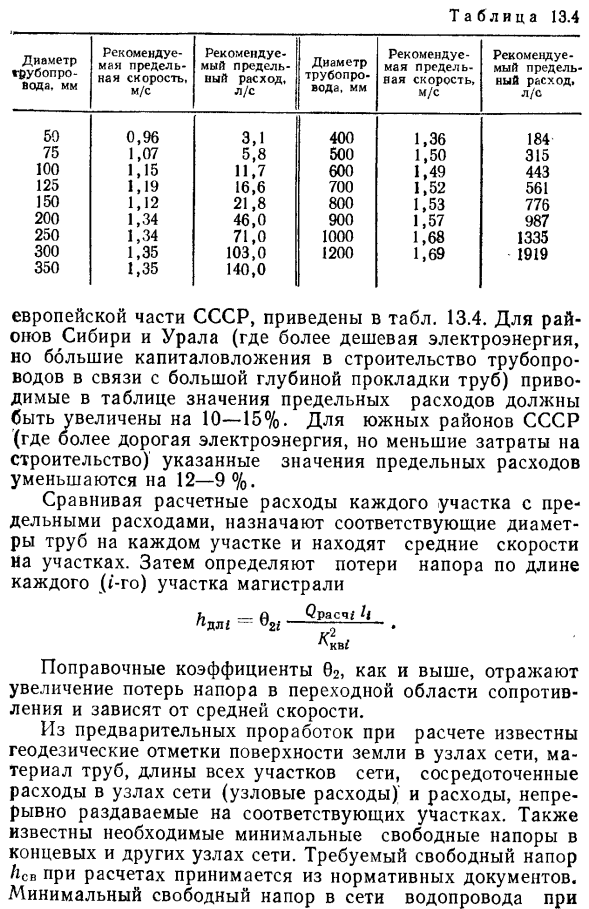 Расчет распределительных водопроводных линий.