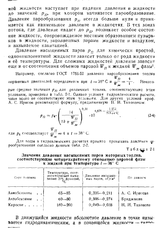 Силы, действующие в жидкости