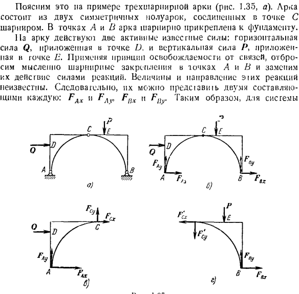 Равновесие системы твердых тел