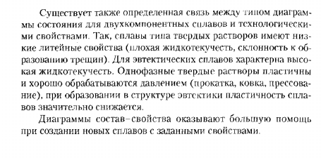 Связь между свойствами сплавов и типом диаграммы состояния