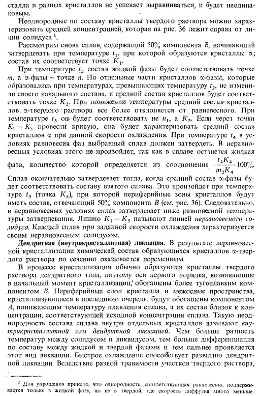 Диаграмма состояния сплавов, образующих неограниченные твердые растворы