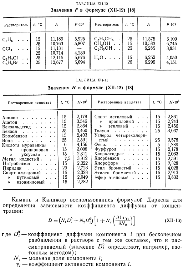 Теоретический расчет кинематического коэффициента диффузии. 