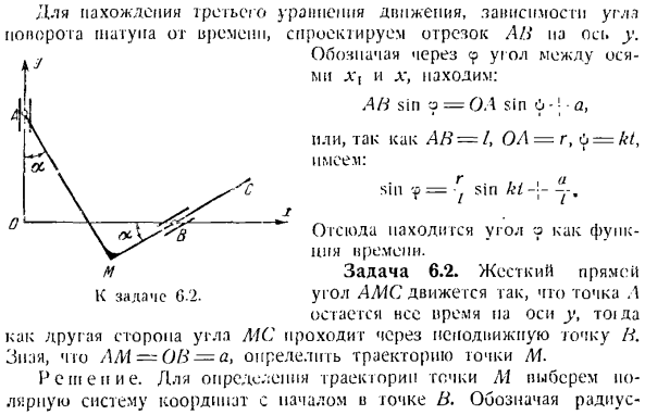 Уравнения плоского движения твердого тела. Уравнения движения точки плоской фигуры