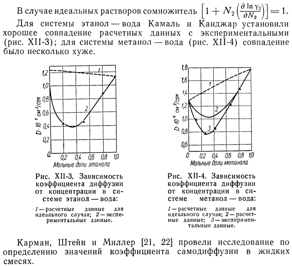 Теоретический расчет кинематического коэффициента диффузии. 