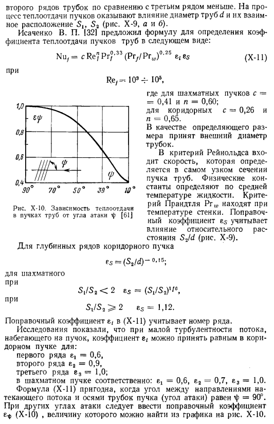 Теплоотдача при поперечном обтекании труб